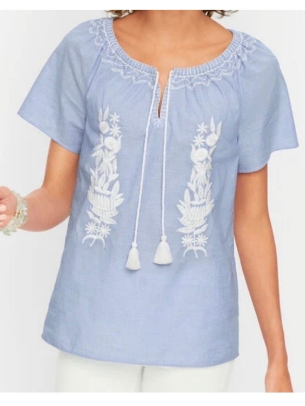 Talbots Cotton Embroidered Blouse